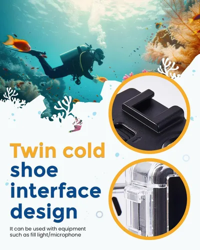 Miniatura 5 de Waterproof Housing Case with Dive Filters for DJI Osmo Action 5 Pro/4/3, Support 60 m/197 ft Deep Diving, Underwater Case with High Transmission