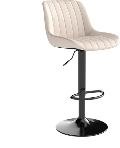 Miniatura 8 de Youhauchair - Juego de 1 taburete de bar, taburetes giratorios de altura de mostrador con respaldo, sillas de bar ajustables de piel sintética