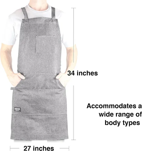 Miniatura 23 de Hudson Durable Goods - Delantal de chef de grado profesional para cocina, barbacoa y parrilla