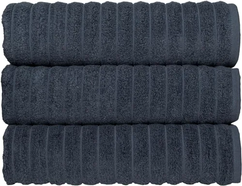 Classic Turkish Towels - Juego de toallas de baño de algodón extragrande de alta calidad, gruesas y absorbentes, toallas de baño de lujo acanaladas