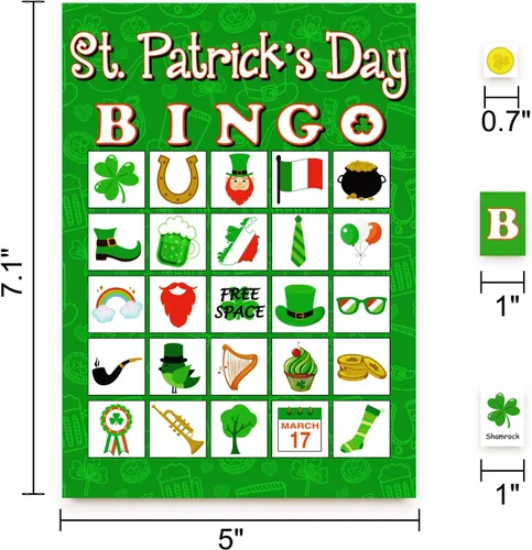 Miniatura 3 de Moon Boat 32Players - Juego de bingo del día de San Patricio para adultos, actividades de fiesta de trébol