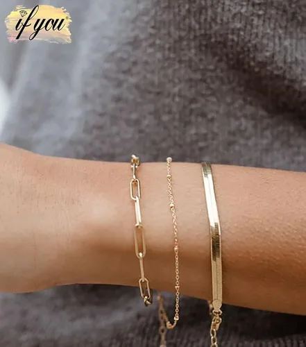 Miniatura 5 de Gold Bracelets for Women, 14K Gold Plated Dainty Bracelets Set, Layered Chain Bracelets Pack