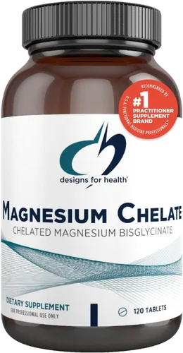 Miniatura 3 de Designs for Health Tabletas de quelato de magnesio – 200 mg de quelato de bisglicinato de magnesio – Suplemento sin OMG diseñado para ser más fácil