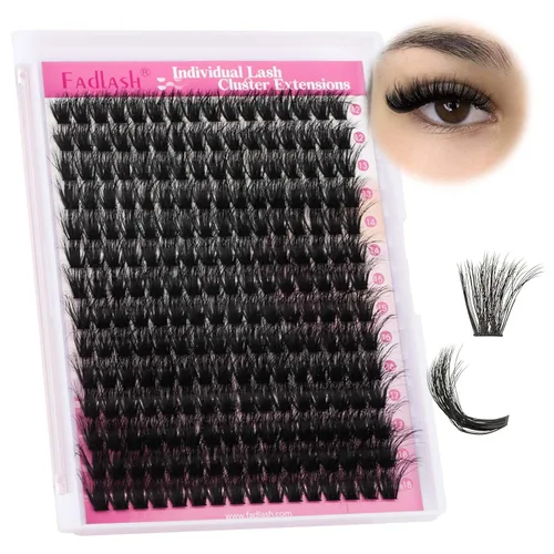 Miniatura 56 de Racimos de pestañas 10-16mm 144 piezas Bandeja mixta Pestañas individuales Rizo D Pestañas individuales en racimo Extensiones de pestañas