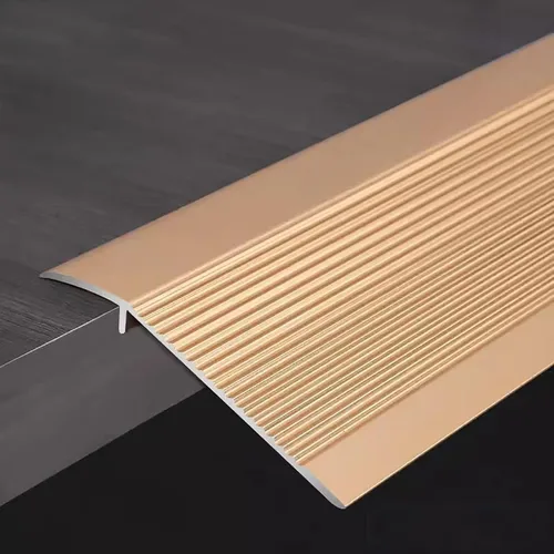 Miniatura 7 de MPOWRX Tira de transición de piso de metal a pisos de madera, tiras de unión antideslizantes para cubrir huecos de umbral, tira de borde de alfombra