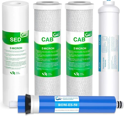 Juego de filtros de agua de 1-5 etapas 50 GPD RO de repuesto para sistema de ósmosis inversa APEC (salida de 1/4")
