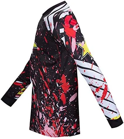 Miniatura 4 de JPOJPO Camiseta de ciclismo para hombre, camiseta de manga larga, para bicicleta de montaña, motocicleta, ropa anti-UV