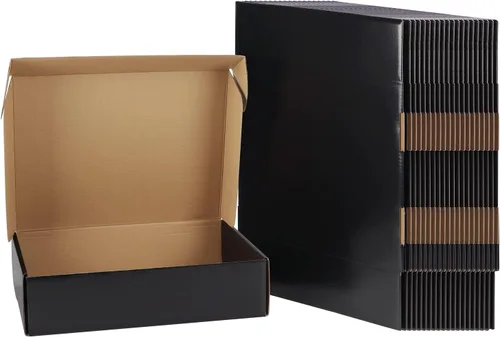 Miniatura 14 de EXYGLO Paquete de 40 cajas de envío de 6 x 4 x 3 pulgadas, cajas de cartón corrugado negras para embalaje de pequeñas empresas, mudanza, envío