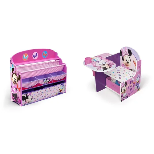 Miniatura 9 de Delta Children Organizador de libros y juguetes de lujo, certificado Greenguard Gold, juego de mesa y silla para niños con almacenamiento
