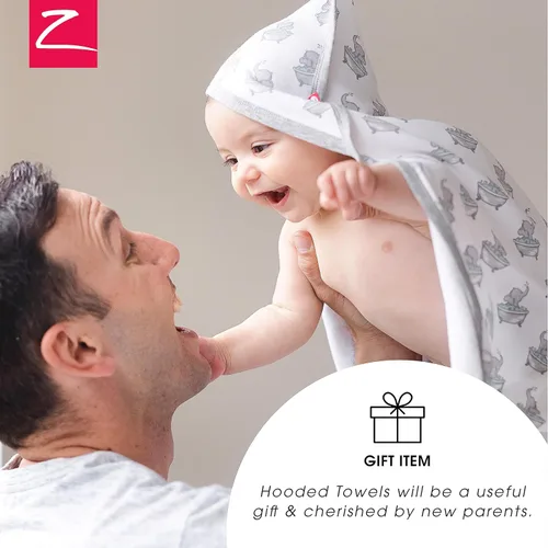 Miniatura 6 de Zutano Toallas de bebé con capucha, toalla de baño de algodón orgánico, toalla de bebé ultra suave y absorbente para recién nacidos y bebés, juego