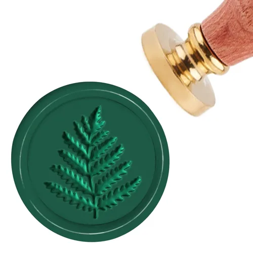 Miniatura 11 de CRASPIRE Sello de cera de hoja de arce, sello botánico de cera de 1.181 in, sello de madera retro vintage, cabeza de latón extraíble