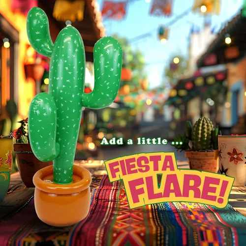 Miniatura 3 de Decoraciones inflables de fiesta de cactus occidentales, perfectas para el Cinco de Mayo, temática de fiesta mexicana o decoración de fondo