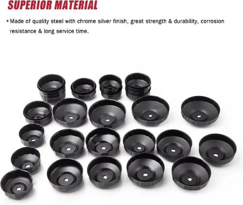 Miniatura 4 de Compatible para 30 piezas tipo taza de aceite Juego de llaves de filtro de aceite juego de herramientas para Mercedes BMW VW Audi Volvo Ford