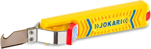 Jokari 10280 Secura - Cuchillo pelacables para todos los cables redondos estándar, n.º 28 de alto, 6.7 in de largo x 1.1 in de ancho x 1.4 in de alto