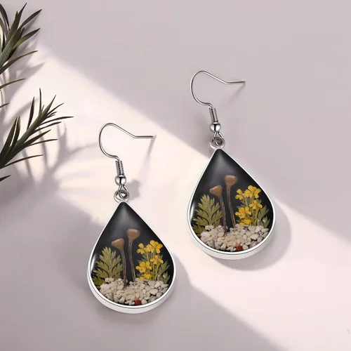 Miniatura 67 de Forget-Me-Not and Queen Anne's Lace Pressed Wildflower Earrings Pressed Flower Earrings Handmade Drop and Dangle Earrings Gift for Woman