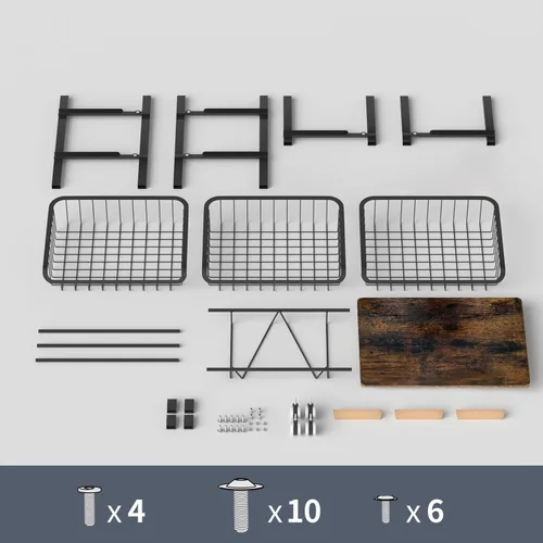 Miniatura 5 de Cesta de frutas y verduras para cocina, organizadores y almacenamiento de despensa de 4 niveles, organizador de aperitivos para encimera, carrito