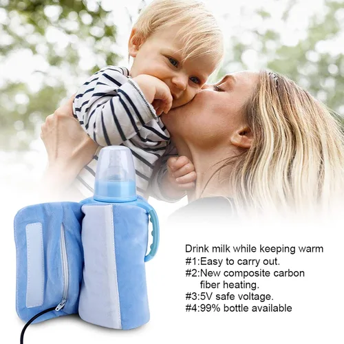 Miniatura 4 de Calentador portátil de alimentos para bebés, calentador de biberones, calentador de biberones para leche materna y fórmula, calentador de leche USB