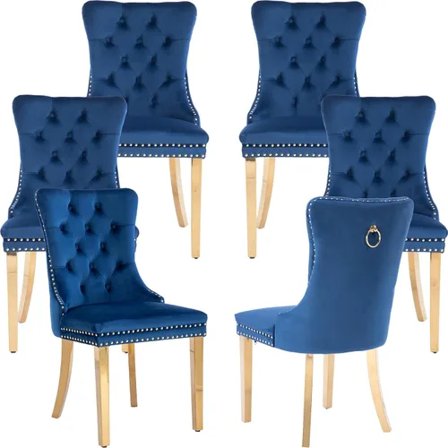 Miniatura 51 de Juego de 2 Sillas de Comedor Modernas de Mediados de Siglo, Tapizadas en Terciopelo Beige con Respaldo Acolchado, Sillas de Cocina y Comedor, Patas