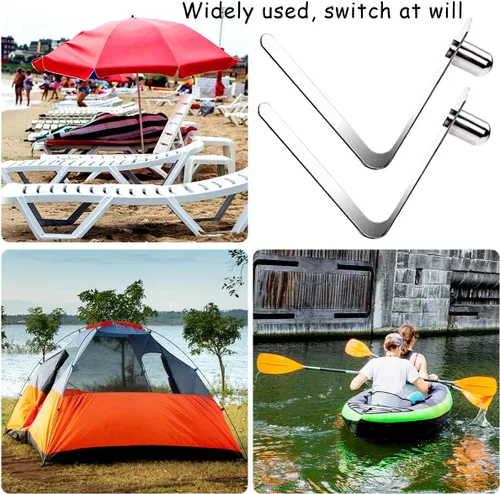 Miniatura 7 de HZMM 8 clips de resorte de remo para kayak, clips para poste de tienda, clips de botón de acero inoxidable, clips de resorte de botón de botón
