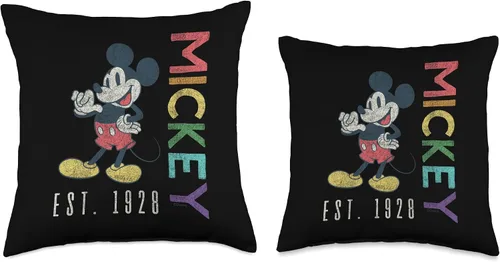 Miniatura 3 de Disney Mickey Mouse Est 1928 - Cojín con letras arcoíris (16.0 x 16.0 in), multicolor