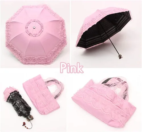 Miniatura 5 de FoldCompact Sun&Rain - Paraguas de viaje ligero, rosa morado, tamaño único (rosa morado)