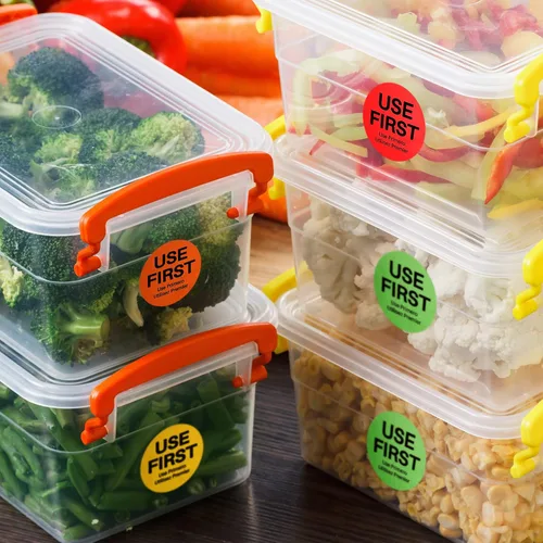 Miniatura 6 de Epakh 2000 calcomanías de uso para servicio de alimentos, etiquetas de control de inventario de 1.5 pulgadas para restaurante, adhesivo permanente