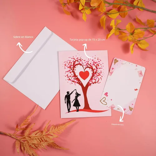 Miniatura 5 de Tarjeta desplegable de aniversario, tarjeta de boda en forma de árbol de amor 3D para pareja, para ella, esposa, marido, él, pareja; Regalo ideal
