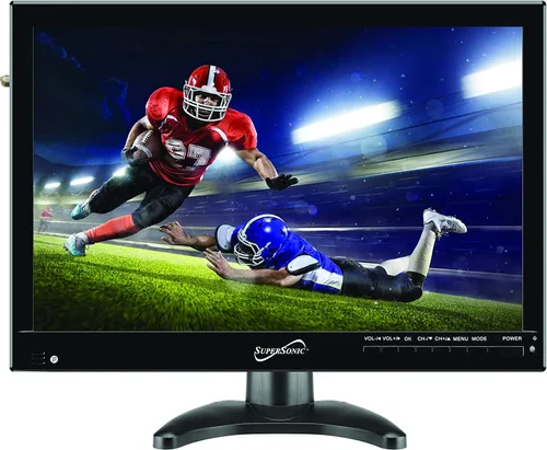 Supersonic SC-2814 - TV LED de 14 pulgadas, visión nítida, entradas USB/MMC, sintonizador de TV digital, batería de litio y compatibilidad CA/CC,