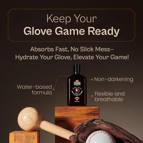 Miniatura 3 de SARNA BASEBALL Glove Conditioner, Liquid, 8 Oz – Water-Based, Non-Darkening, No Sticky Residue – Glove Conditioner for Mitts, Baseball & Softball