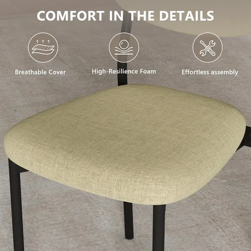 Miniatura 4 de Einhomn Juego de sillas de comedor tapizadas, modernas sillas de comedor apilables con respaldo de terciopelo suave, sillas de cocina con patas