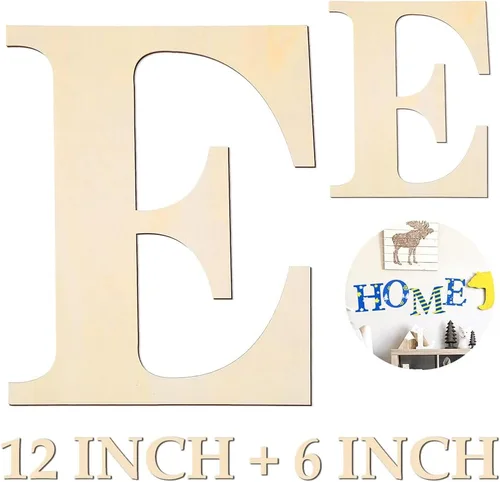 Miniatura 7 de Letras de madera de 12 y 6 pulgadas para proyectos de manualidades, decoración de pared, decoración del hogar y fiesta de cumpleaños, decoración