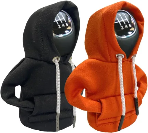 Miniatura 19 de JOYCOURT 2 fundas para palanca de cambios de automóvil, sudadera con capucha cálida y a la moda, perilla de cambio de automóvil, decoración de rojo