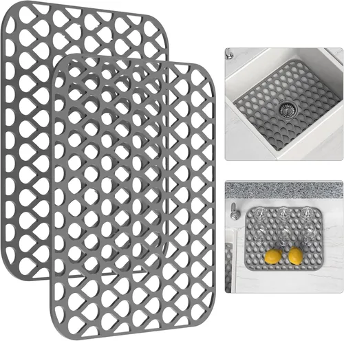 Miniatura 8 de TOOVEM - Tapete de silicona para fregadero de cocina, 2 unidades, antideslizante, plegable, para parte inferior de cisterna de porcelana de acero