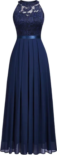 Miniatura 5 de Miusol Vestido de fiesta de noche de encaje floral vintage con cuello halter para mujer