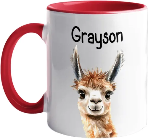 Miniatura 31 de Tazas de café de alpaca personalizadas elige nombre, regalos para hombres, mujeres, amantes de las alpacas, taza de café personalizada con acento
