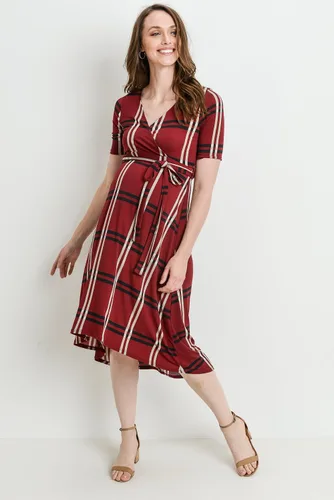 Miniatura 5 de Vestido cruzado de maternidad para mujer, longitud media con cinturón