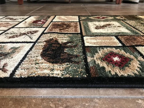 Miniatura 9 de Alfombra de pasillo estilo cabaña, estilo rústico, nativo americano, occidental, oso, alce, ciervo, vida silvestre, cabaña, diseño nativo 386