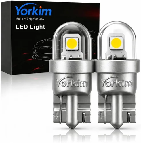 Miniatura 5 de Yorkim - Bombilla LED 194 ámbar, libre de error Canbus, 3-SMD 2835, T10 ámbar para interior, para luz de techo, mapa, puerta, cortesía, matrícula