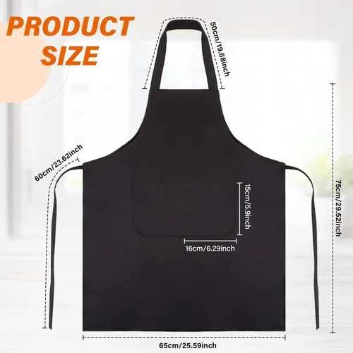 Miniatura 2 de JaGely 36 delantales lisos con 2 bolsillos, unisex, para mujeres y hombres, delantal lavable para cocina, cocina, pintura, manualidades, barbacoa