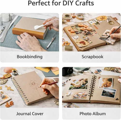 Miniatura 5 de 20 Piezas Tablero para Libros, Tablero de Encuadernadores Cartón Prensado Tablero para Libros de Diseño Kraft Resistente Hojas de Cartón Prensado