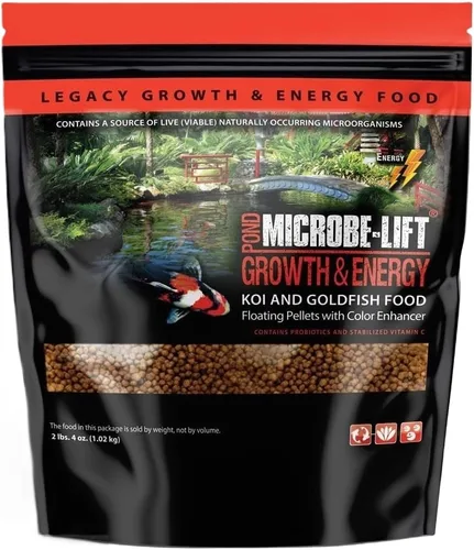 MICROBE-LIFT Pellets flotantes de alto crecimiento y energía para estanques, jardines acuáticos y fuentes, seguros para peces dorados vivos y koi,