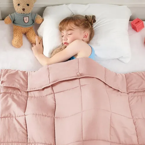 Miniatura 46 de yescool - Manta con peso de unicornio de 10 libras, manta de regazo refrescante de arcoíris rosa, manta con peso transpirable, regalo para personas