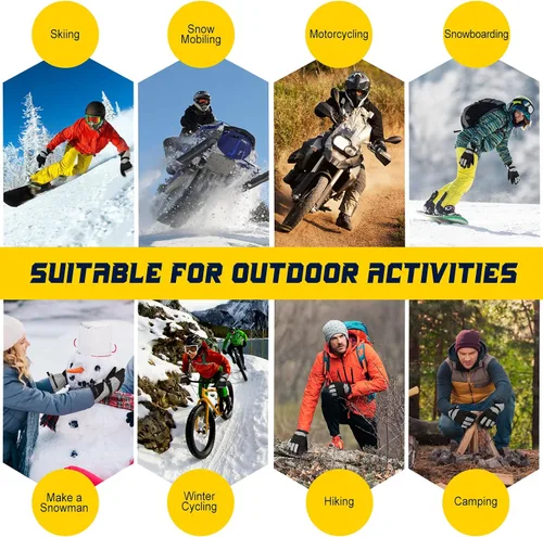 Miniatura 7 de MORXPLOR Guantes de nieve de esquí de invierno para hombres y mujeres, impermeables, resistentes al viento, para pantalla táctil, guantes
