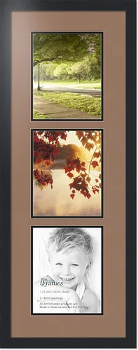 Miniatura 114 de ArtToFrames Marco de fotos tipo collage con estera doble con 3 aberturas de 5x7 y marco negro satinado Uva