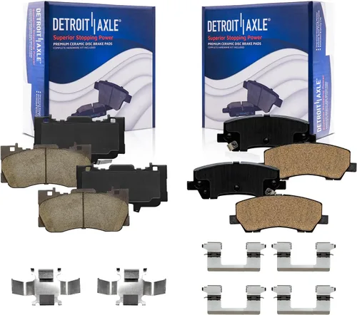 Miniatura 32 de Detroit Axle - Kit de freno trasero para Chrysler Town & Country Dodge Grand Caravan VW Routan, repuesto de pastillas de freno de cerámica