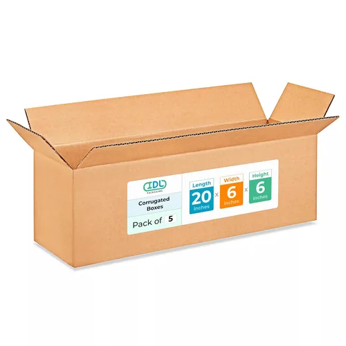 Miniatura 311 de IDL Packaging Paquete de 5 cajas de envío altas de 8 x 8 x 48 pulgadas, extra resistentes de 200 libras frente a caja regular, cajas de mudanza