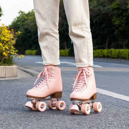 Miniatura 5 de Patines de ruedas para mujer/jóvenes con topes ajustables en altura, patines retro de cuatro ruedas para exteriores e interiores
