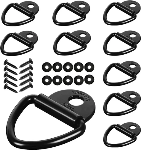 Anclajes de amarre de carga, 10 piezas de anillo en V de acero de 2 pulgadas de diámetro, anclaje para remolque para carga en camiones, camionetas,