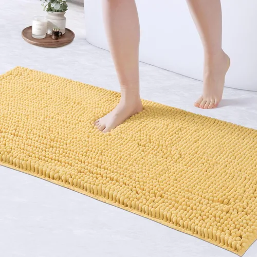 Miniatura 16 de FRESHMINT - Alfombras de baño de chenilla, 32"x20", alfombra antideslizante para el piso del baño y la bañera, alfombra de ducha suave y lavable