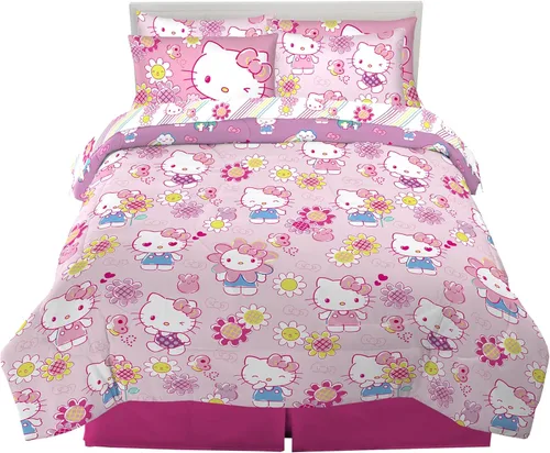 Miniatura 141 de Franco Collectibles Hello Kitty & Friends Juego de edredón y sábanas supersuaves con funda, 5 piezas, tamaño individual